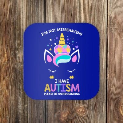 Autism Awareness Unicorn IM Not Misbehaving I Have Autism Great Gift Coaster