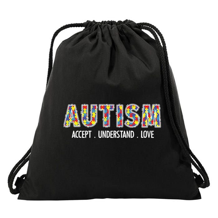 Autism Accept Understand Love Drawstring Bag