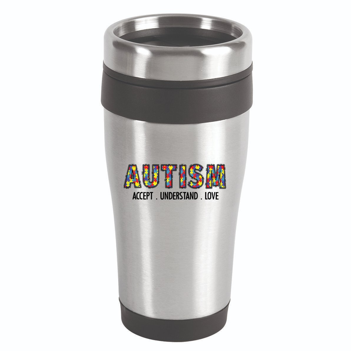 Autism Accept Understand Love 16oz Travel Tumbler