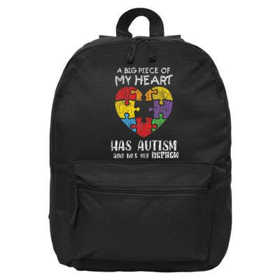 Autism Awareness Uncle Aunt Family Autistic Awareness 16 in Basic Backpack