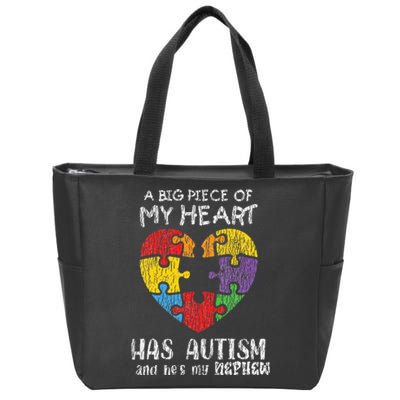 Autism Awareness Uncle Aunt Family Autistic Awareness Zip Tote Bag