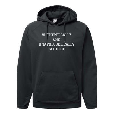 Authentically And Unapologetically Catholic Christian Faith Performance Fleece Hoodie