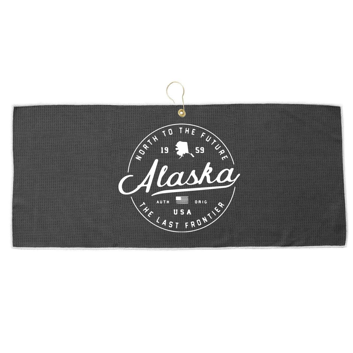Alaska Ak Usa Large Microfiber Waffle Golf Towel