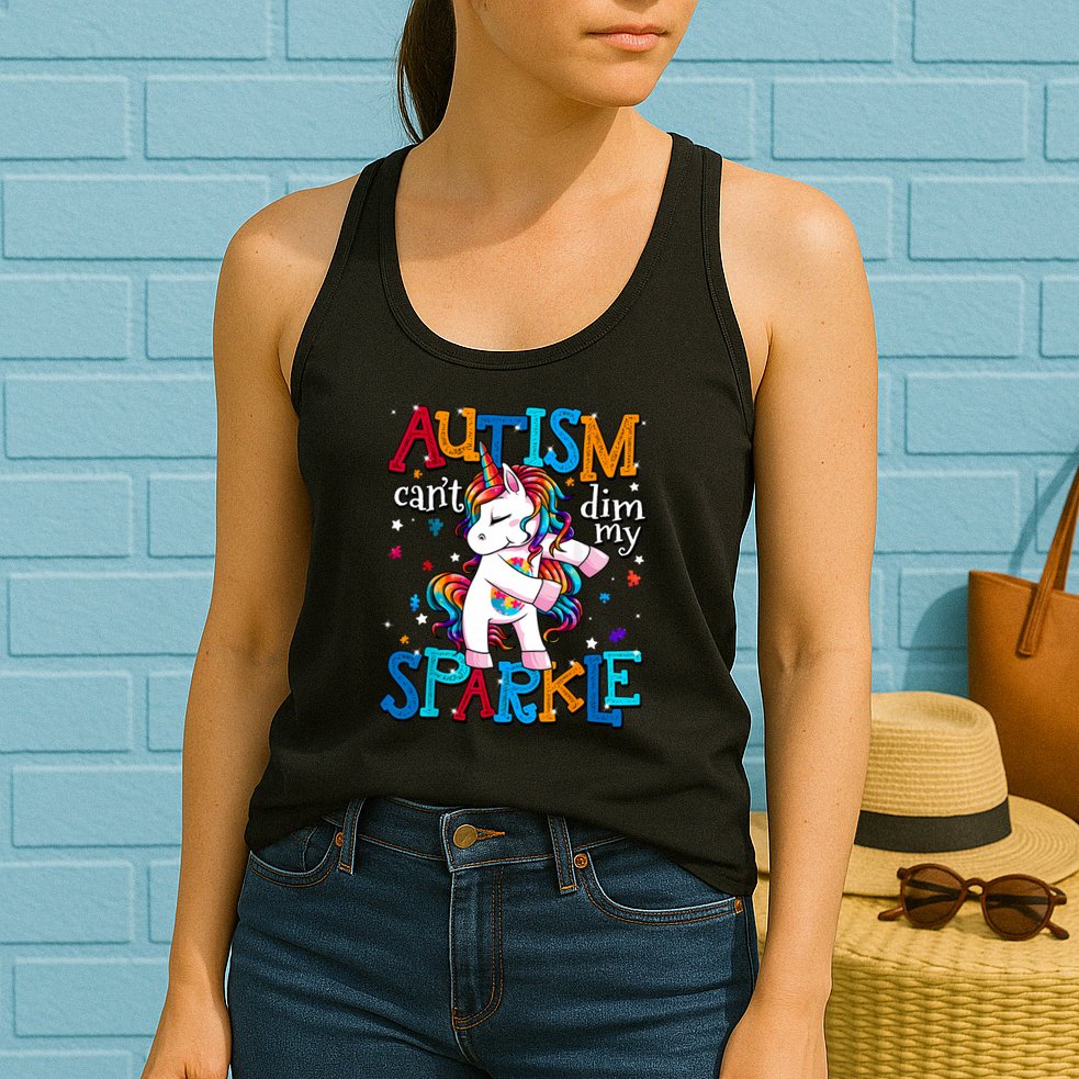 Autism Awareness Unicorn For Autism Mom Girl Womens Tank Top