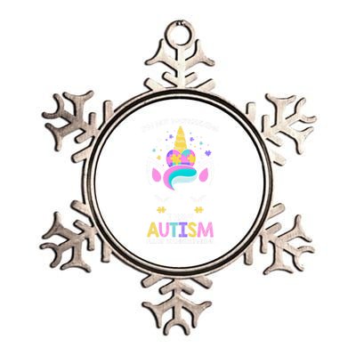 Autism Awareness Unicorn IM Not Misbehaving I Have Autism Funny Gift Metallic Star Ornament