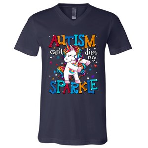 Autism Awareness Unicorn For Autism V-Neck T-Shirt