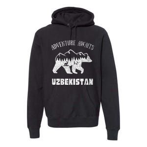 Adventure Awaits Uzbekistan Outdoors Uzbekistan Vacation Premium Hoodie