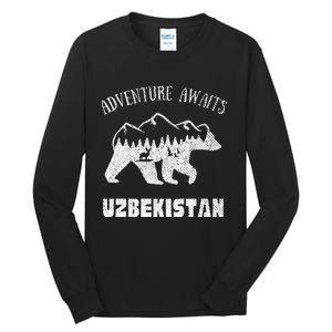 Adventure Awaits Uzbekistan Outdoors Uzbekistan Vacation Tall Long Sleeve T-Shirt