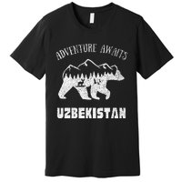 Adventure Awaits Uzbekistan Outdoors Uzbekistan Vacation Premium T-Shirt