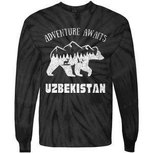 Adventure Awaits Uzbekistan Outdoors Uzbekistan Vacation Tie-Dye Long Sleeve Shirt