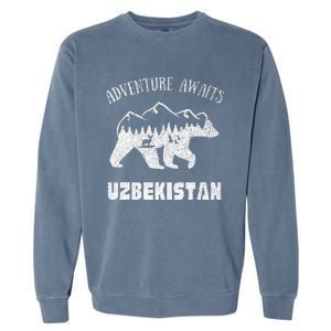 Adventure Awaits Uzbekistan Outdoors Uzbekistan Vacation Garment-Dyed Sweatshirt