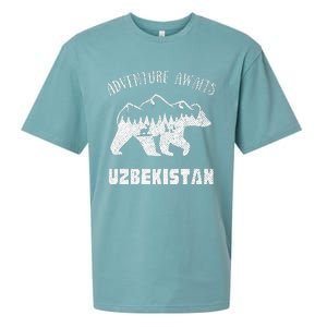 Adventure Awaits Uzbekistan Outdoors Uzbekistan Vacation Sueded Cloud Jersey T-Shirt