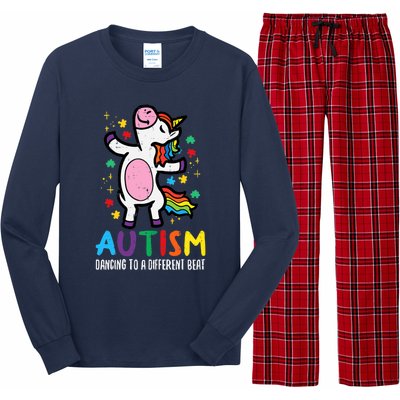 Autism Awareness Uncicorn Dancing Different Beat Girl Long Sleeve Pajama Set