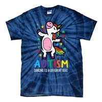 Autism Awareness Uncicorn Dancing Different Beat Girl Tie-Dye T-Shirt