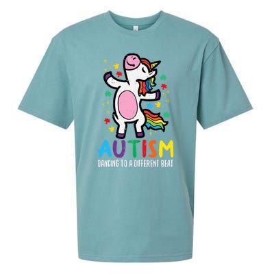 Autism Awareness Uncicorn Dancing Different Beat Girl Sueded Cloud Jersey T-Shirt