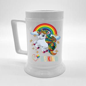 Autism Awareness Unicorn Be Kind Asl Love Sign Language Gift Great Gift Beer Stein