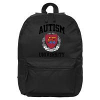 Autism Autismus University Autism Awareness Lover 16 in Basic Backpack