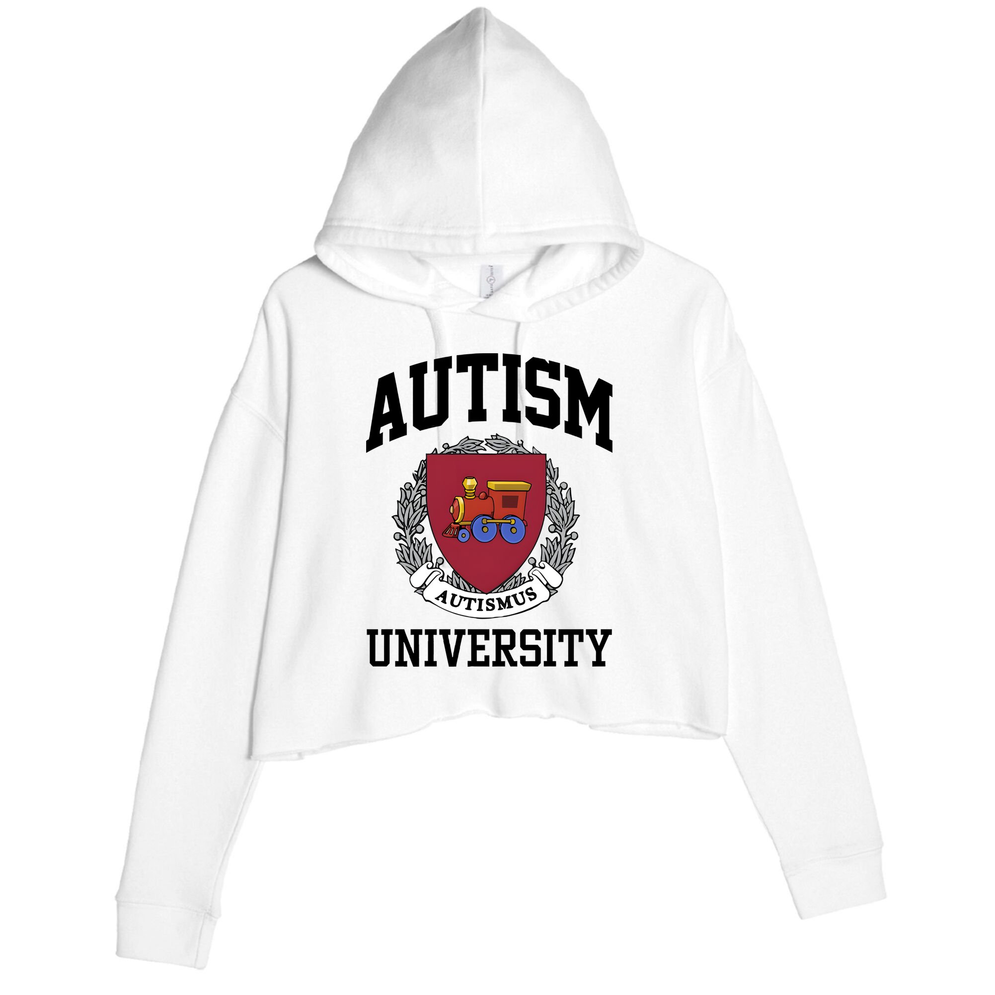 Autism Autismus University Autism Awareness Lover Crop Fleece Hoodie