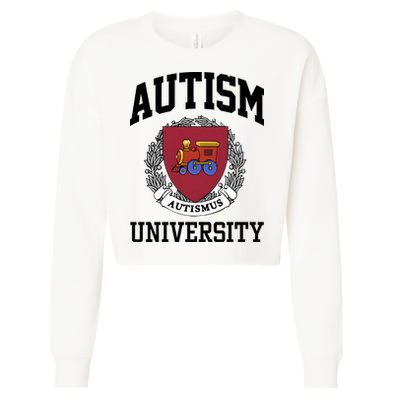 Autism Autismus University Autism Awareness Lover Cropped Pullover Crew