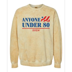 Americans Anyone Under 80 2024 Colorblast Crewneck Sweatshirt