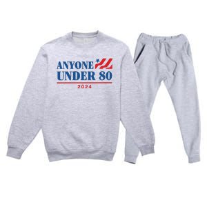 Americans Anyone Under 80 2024 Premium Crewneck Sweatsuit Set