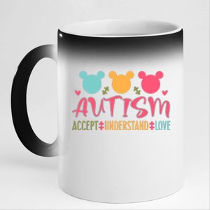 Autism Accept Understand Love Autism Awareness Month 11oz Black Color Changing Mug