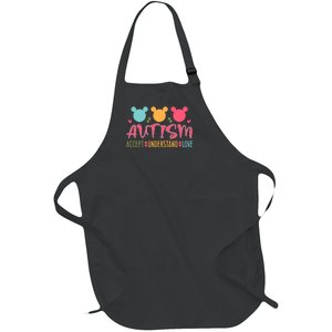 Autism Accept Understand Love Autism Awareness Month Full-Length Apron With Pockets