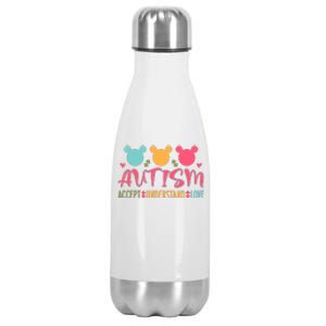 Autism Accept Understand Love Autism Awareness Month Stainless Steel Insulated Water Bottle