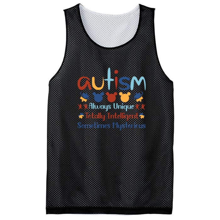 Autism Always Unique Totally Intelligent Sometimes Mysterious Mesh Reversible Basketball Jersey Tank