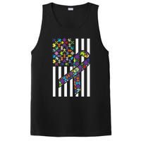 Autism Awareness US Flag Puzzle Disability Week Gift PosiCharge Competitor Tank