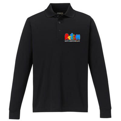 Autism Accept Understand Love Awareness Performance Long Sleeve Polo