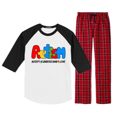 Autism Accept Understand Love Awareness Raglan Sleeve Pajama Set