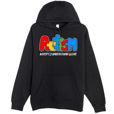 Autism Accept Understand Love Awareness Premium Pullover Hoodie