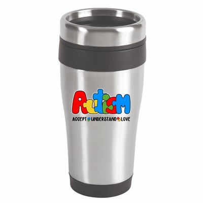 Autism Accept Understand Love Awareness 16oz Travel Tumbler