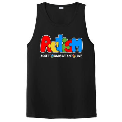 Autism Accept Understand Love Awareness PosiCharge Competitor Tank