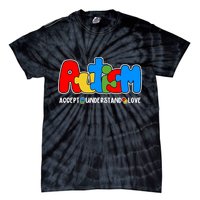 Autism Accept Understand Love Awareness Tie-Dye T-Shirt