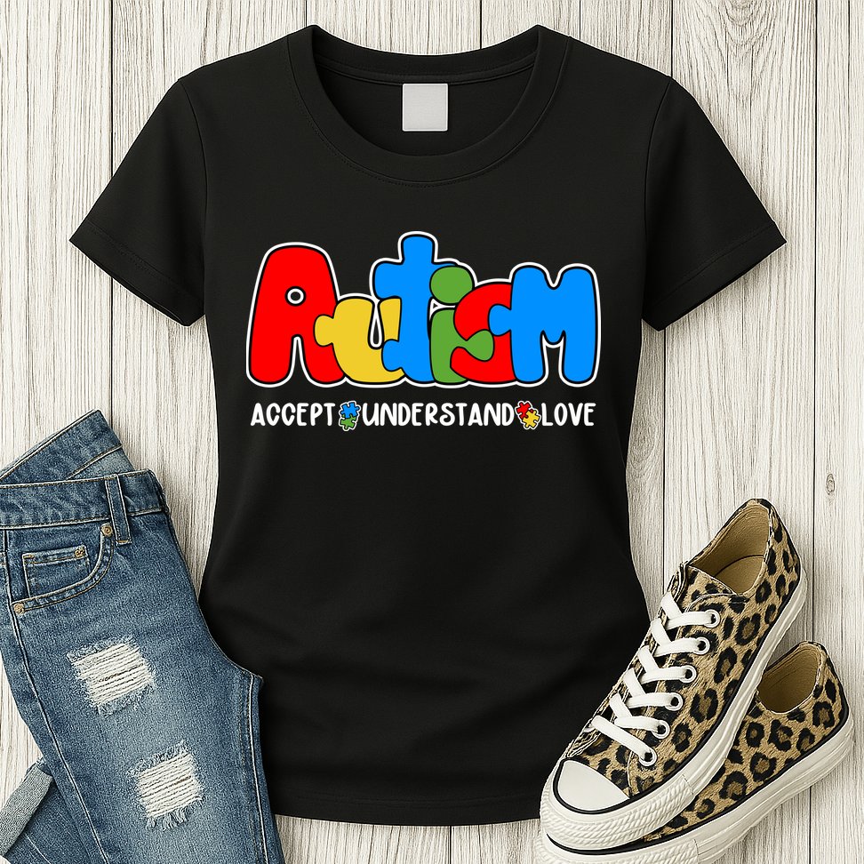 Autism Accept Understand Love Awareness Womens T-Shirt