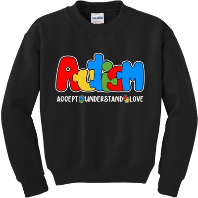 Autism Accept Understand Love Awareness Kids Sweatshirt