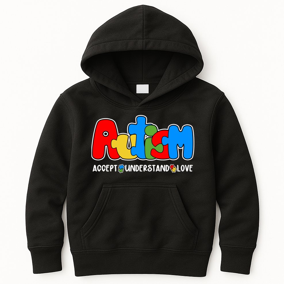 Autism Accept Understand Love Awareness Kids Hoodie