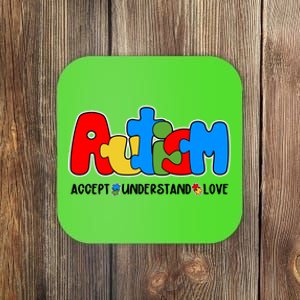 Autism Accept Understand Love Awareness Coaster