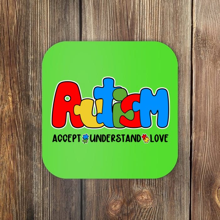 Autism Accept Understand Love Awareness Coaster