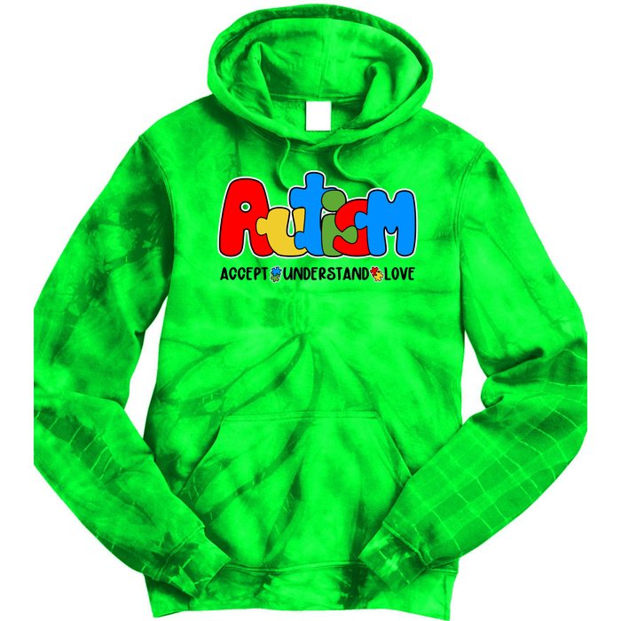 Autism Accept Understand Love Awareness Tie Dye Hoodie