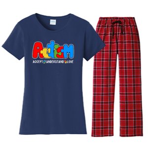 Autism Accept Understand Love Awareness Women's Flannel Pajama Set