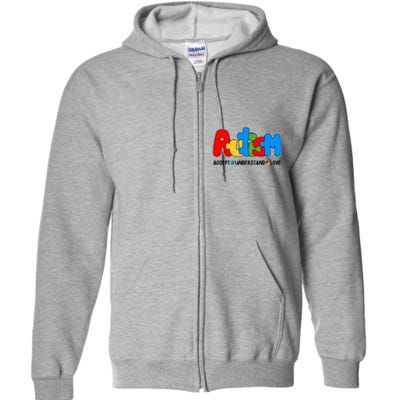 Autism Accept Understand Love Awareness Full Zip Hoodie