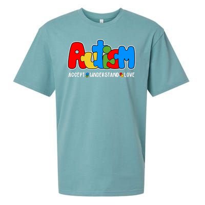 Autism Accept Understand Love Awareness Sueded Cloud Jersey T-Shirt