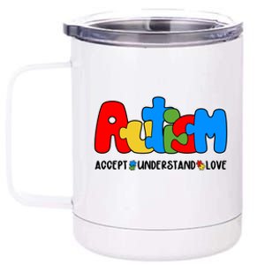 Autism Accept Understand Love Awareness 12 oz Stainless Steel Tumbler Cup