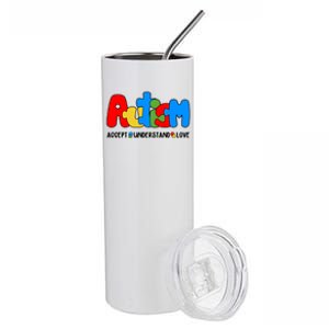 Autism Accept Understand Love Awareness Stainless Steel Tumbler