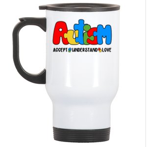 Autism Accept Understand Love Awareness Stainless Steel Travel Mug