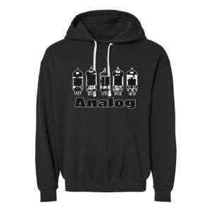 Aesthetic Analog Vacuum Tubes Audio Design Garment-Dyed Fleece Hoodie