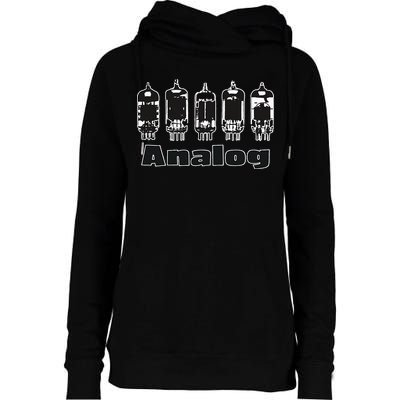 Aesthetic Analog Vacuum Tubes Audio Design Womens Funnel Neck Pullover Hood